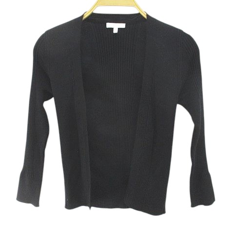 【中古】ポールカ PAULE KA 長袖 カーディガン ニット 前開き M 黒系 ブラック イタリア製 リブ 毛 ウール 無地 レディース 【ベクトル 古着】 251125