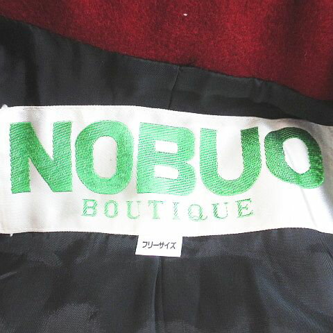 【中古】ノブオブティック NOBUO BOUTIQUE ジャケット フリーサイズ 赤系 レッド ポケット 裏地 無地 レディース 【ベクトル 古着】 251202
