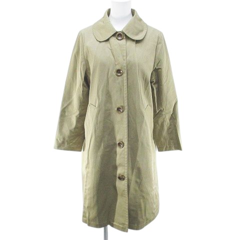 【中古】チャイルドウーマン CHILD WOMAN ステンカラーコート ロング丈 F ベージュ系 ポケット ボタン 裏地 無地 レディース 【ベクト..