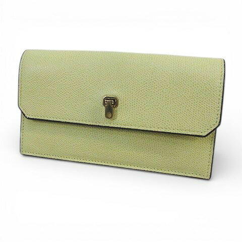 【中古】ヴァレクストラ Valextra シティ ウォレット 長財布 ゴールド金具 イエロー系 レザー レディース 【ベクトル 古着】 251209