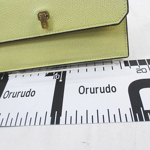 【中古】ヴァレクストラ Valextra シティ ウォレット 長財布 ゴールド金具 イエロー系 レザー レディース 【ベクトル 古着】 251209