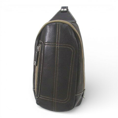 【中古】未使用品 Allegro アレグロ ボディバッグ ショルダーバッグ ブラウン 茶系 レザー メンズ 【ベクトル 古着】 260120