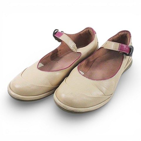 【中古】アシックス asics PEDALA ペダラ ストラップシューズ 23.5cm EE ベージュ系 レザー レディース 【ベクトル 古着】 260202