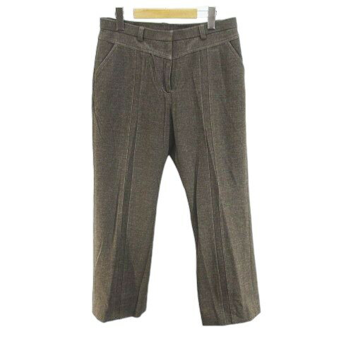 Capri Pants - 【中古】未使用品 グランサッソ GRAN SASSO ロングパンツ ジップフライ 13 茶系 ブラウン ストレッチ 無地 タグ付 レディース 【ベクトル 古着】 260313