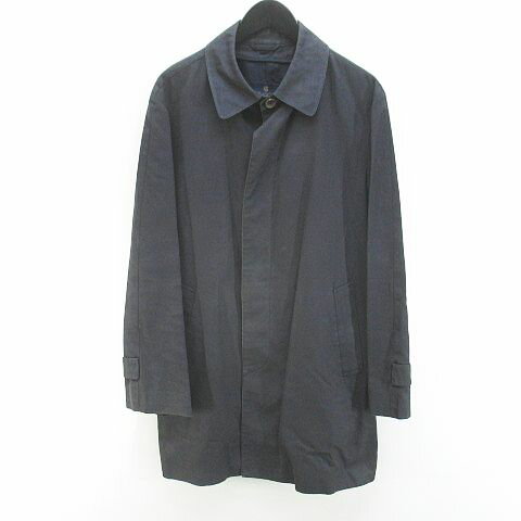 Other - 【中古】ブルックスブラザーズ BROOKS BROTHERS ステンカラーコート ミドル丈 比翼 M 紺系 ネイビー ボタン ポケット 裏地 無地 メンズ 【ベクトル 古着】 260330