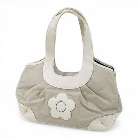 VANESSA BRUNO - 【中古】マリークワント MARY QUANT トートバッグ フラワーモチーフ ベージュ アイボリー バイカラー レディース 【ベクトル 古着】 260402