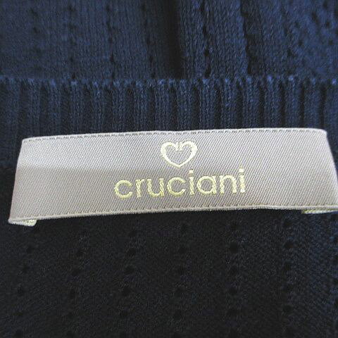 【中古】クルチアーニ cruciani 八分袖 ニット セーター Vネック 38 紺系 ネイビー イタリア製 シースルー 透け感 レディース 【ベクトル 古着】 260407 vectorpremium-19043866 ブランド古着ベクトルプレミアム店 サンプル画像3