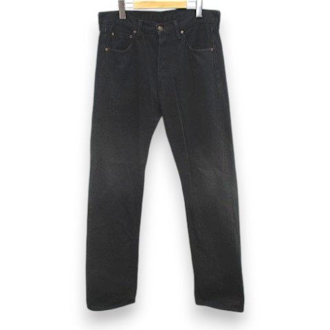 [Used] FULLCOUNT Long Denim Pants Jeans Straight Black Button Fly Label Men's [Vector Used Clothing] 260413
