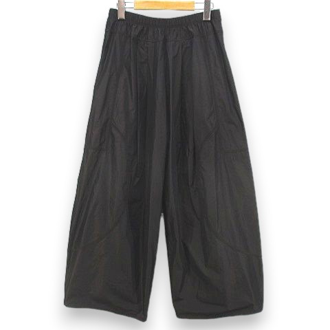 【中古】エイココンドウ EIKO KONDO ロング丈 ワイドパンツ F 茶系 ダークブラウン 偏光 サイドジップ ウエストゴム タック ステッチ 裏地 レディース 【ベクトル 古着】 260508