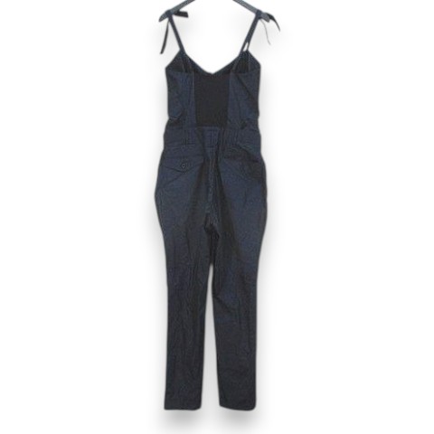 ブランド古着ベクトルプレミアム店の【中古】トーガ TOGA オールインワン サロペット パンツ 1 紺系 ネイビー 偏光 切替 ロールアップ 裏地 日本製 レディース 【ベクトル 古着】 260618｜アングル2