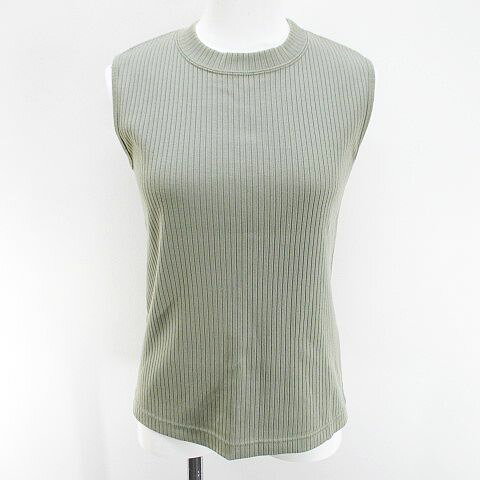 Chic Cool Comfortable シー C+ ノースリーブ カットソー 38 緑系 グリーン 日本製 リブ 無地 レディース  260619