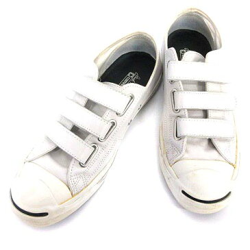 【中古】コンバース CONVERSE ジャックパーセル ベルクロ レザー スニーカー 27 白 /☆G メンズ 【ベクトル 古着】 200411 ベクトルプレミアム店