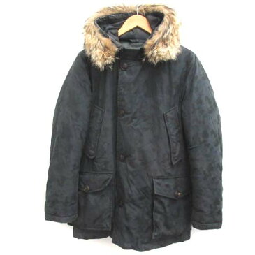 【中古】ウールリッチ WOOLRICH EU XS ダウンジャケット アウター 迷彩柄 カモフラ 紺 ネイビー /EK ■IBS81 メンズ 【ベクトル 古着】 210519