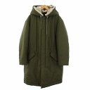 【中古】サルヴァトーレフェラガモ Salvatore Ferragamo 22AW ルック着用 LONG PARKA ロングパーカ 中綿コート アウター フード フェイクファー 裏地ガンチーニ 52 XL 緑 グリーン /KH メンズ 【ベクトル 古着】 230310