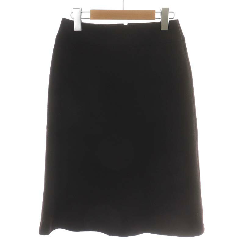 【中古】インディヴィ INDIVI フレアスカート ひざ丈 ベロア 38 M 茶 ブラウン /AN11 ■GY21 レディース 【ベクトル 古着】 230901