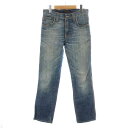【中古】ヌーディージーンズ nudie jeans デニムパンツ ジーンズ ジップフライ USED加工 W28 L32 L 青 ブルー /NW22 レディース 【ベクトル 古着】 231215