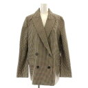 【中古】Lisiere L 039 Appartement リジェール アパルトモン 19AW MOON W Jacket テーラードジャケット ダブル 総裏地 チェック ウール 36 S 茶 ブラウン 黒 ブラック ベージュ 19010560009330 /NW14 レディース 【ベクトル 古着】 231202