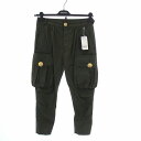 【中古】未使用品 ディースクエアード DSQUARED2 PANTALONE カーゴパンツ ミリタリー 金ボタン ボタンフライ 38 M カーキ /KH ■GY29 レディース 【ベクトル 古着】 240119