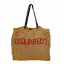 【中古】未使用品 ディースクエアード DSQUARED2 22SS CROISETTE SHOPPING BAG ラフィア かごバッグ トートバッグ ハンドバッグ ベージュ /KH ■GY29 レディース 【ベクトル 古着】 240117