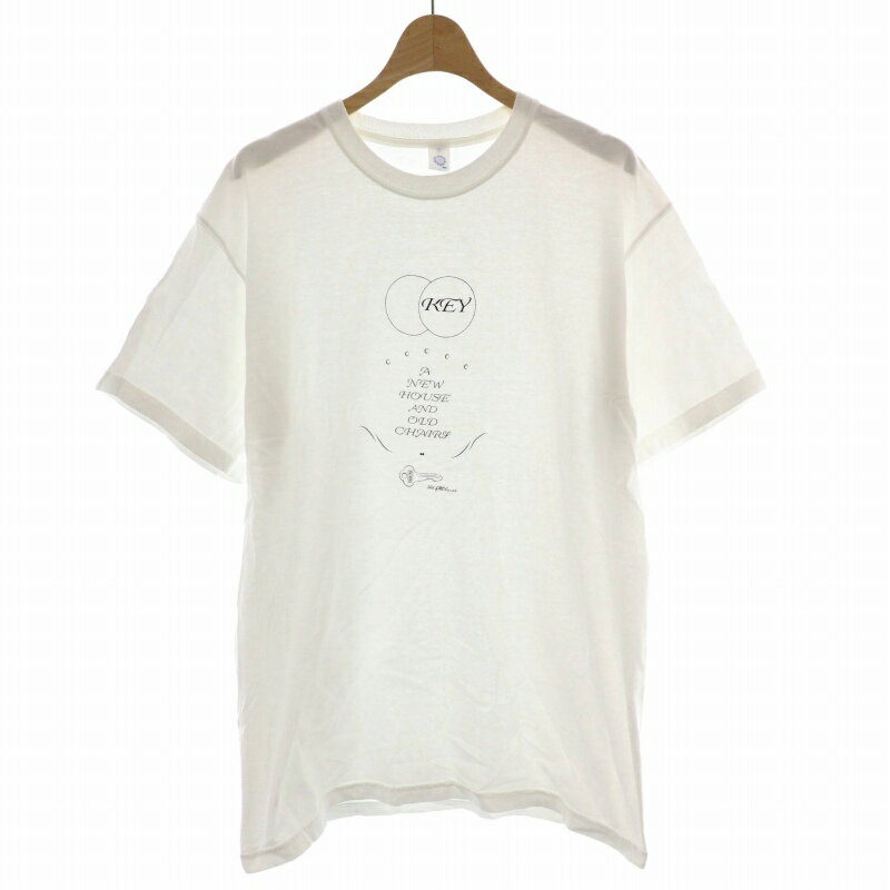 【中古】OLD FOLK HOUSE KEY TEE Tシャツ カットソー クルーネック プリント 半袖 2 M 白 ホワイト /DK メンズ 【ベクトル 古着】 240125