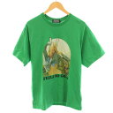 ヒステリックグラマー HYSTERIC GLAMOUR ヒッチハイカー HITCHHIKER Tシャツ カットソー クルーネック 半袖 ヒスベア プリント L 緑 グリーン /YT メンズ  240304