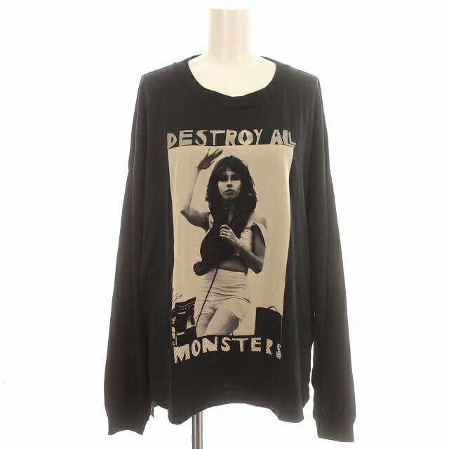 【中古】ヒステリックス Hysterics ロンT DESTROY ALL MONSTERS 長袖 Tシャツ カットソー F 黒 ブラック /☆G レディース 【ベクトル 古着】 240209