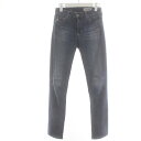 【中古】エージー AG エイジド MARI AG-ed DENIM ハイライズストレート USED加工 デニムパンツ ジーンズ スキニー スリム 25R S 青 ブルー /FQ レディース 【ベクトル 古着】 240313