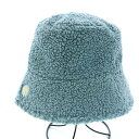 【中古】ヴァンパルマ Van Palma FAUX SHEARLING BUCKET HAT バケットハット 帽子 ボア M 水色 ライトブルー /TK レディ...