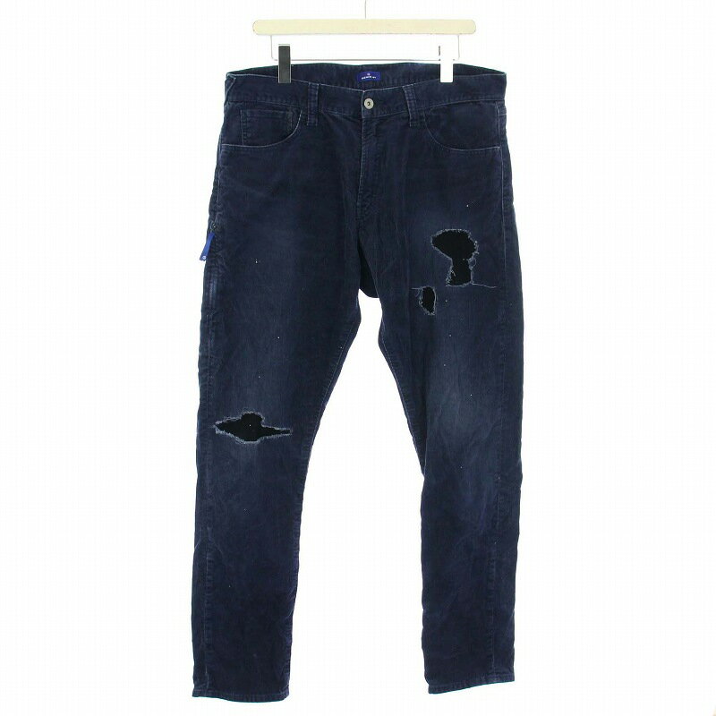 【中古】デニムバイヴァンキッシュ フラグメント DENIM BY VANQUISH FRAGMENT デニム パンツ ジーンズ コーデュロイ リペア加工 36 紺 ネイビー VFP4051 /TK メンズ 【ベクトル 古着】 240308