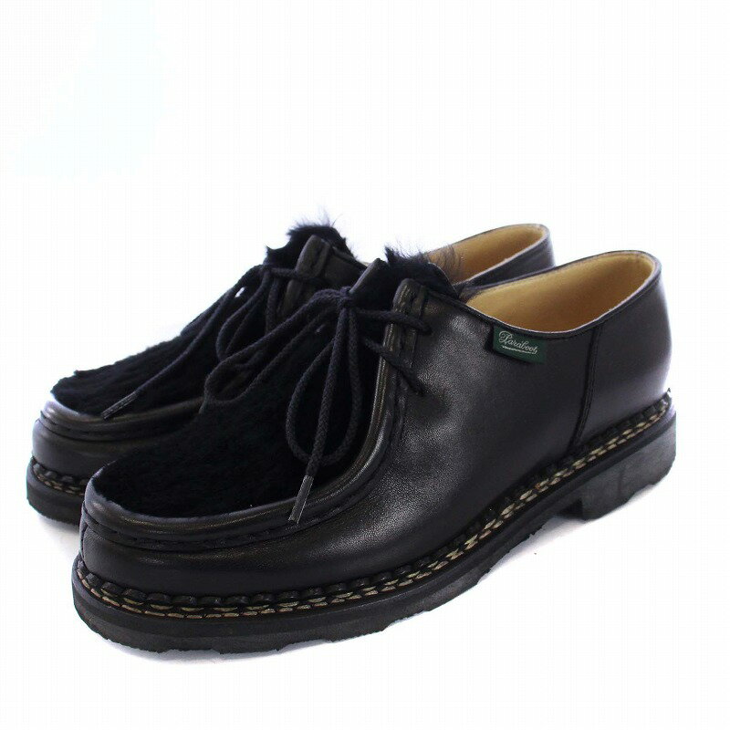 šۥѥ֡ Paraboot michael lapin ꥢ󥷥塼 ⥫ ե 쥶 3.5 23cm  ֥å /KH ǥ ڥ٥ȥ  240309