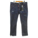 【中古】ディースクエアード DSQUARED2 17SS Cool girl Cropped Jean デニムパンツ ジーンズ クロップド ダメージ加工 ボタンフライ 40 L インディゴ S75LA0901 S30330 /KU メンズ 【ベクトル 古着】 240325