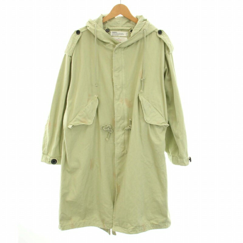 【中古】ダイリク DAIRIKU アフタースクール After School 22AW 0-3 ジミーウォッシュドモッズコート Jimmy Washed Mods Coat ミリタリーコート 後染め加工 ユーズド加工 M 緑 グリーン /YT メンズ 【ベクトル 古着】 240419