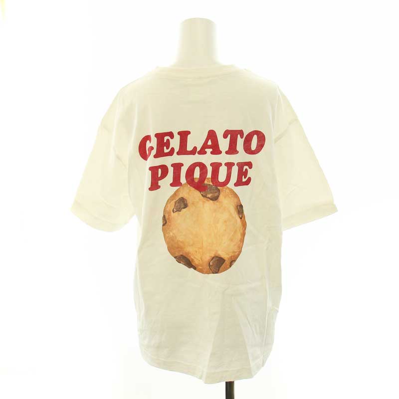 【中古】ジェラートピケ gelato pique 23SS Tシャツ カットソー 半袖 バックプリント クッキー F 白 ホワイト PWCT231326 /KQ レディース 【ベクトル 古着】 240424