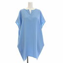 【中古】ヨーコチャン YOKO CHAN Dolman-sleeve Dress コクーン ワンピース チュニック ひざ丈 ドルマンスリーブ 半袖 F 水色 ライトブルー /YM レディース 【ベクトル 古着】 240423