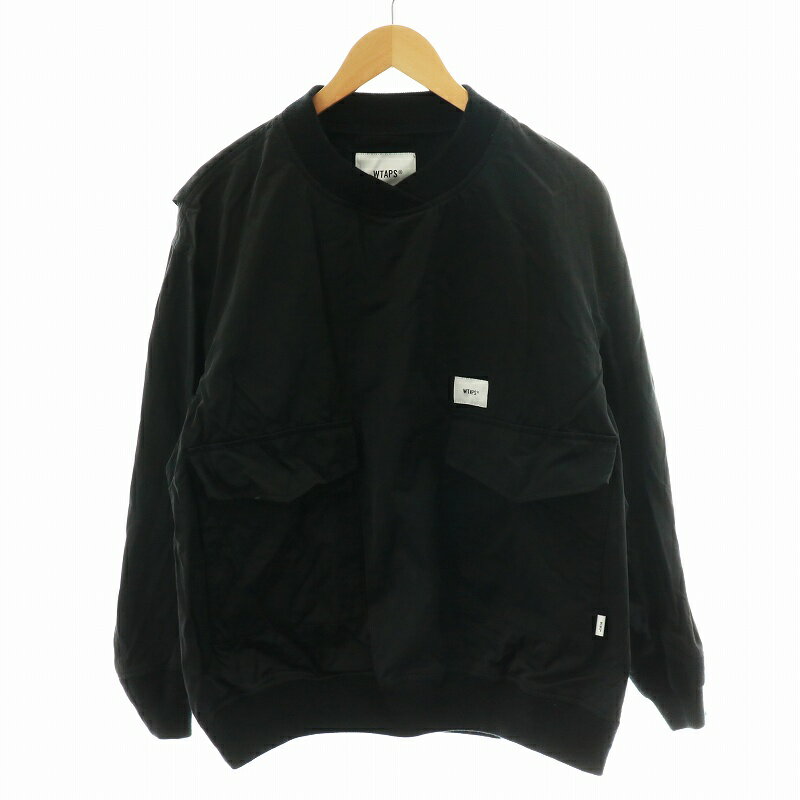 ダブルタップス WTAPS WTP NYLON COTTON RATINE SMOCK JACKET ナイロン コットン ラチネ プルオーバー ジャケット ブルゾン 1 S 黒 ブラック 202BRDT-JKM08 /AN41 メンズ  240501