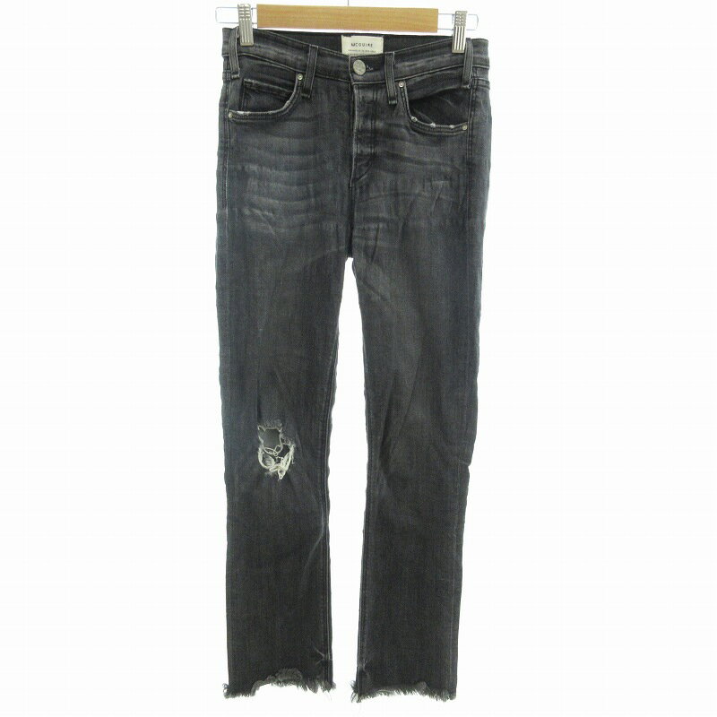 【中古】マガイア MCGUIRE デニムパンツ ジーンズ ダメージ加工 25 XS インディゴブルー /TN 0821■MA レディース 【ベクトル 古着】 240822