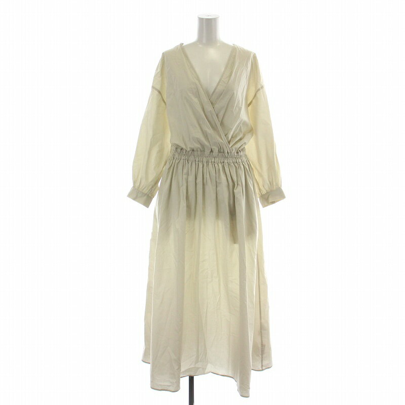 【中古】ルアナ luana ワンピース ロング マキシ フレア 長袖 Vネック カシュクール アイボリー /NW37 レディース 【ベクトル 古着】 240826表記サイズサイズ表記なし(実寸サイズをご参考ください。)実寸サイズ身幅：約50cm　着丈：約126cm　ゆき丈：約71cm　　素材コットン100%色アイボリー仕様ウエストゴム ポケット×2状態首元、袖口、脇、袖に汗ジミや黄ばみ(画像7)がございます。 ※使用感の他、上記のようなダメージがある中古品です。掲載写真や記載内容をご確認いただき、ご理解の上ご購入ください。備考品番 270401449商品のお問い合わせの回答を休止しております。＊各商品ページの商品詳細等をご確認の上ご購入ください。【中古】ルアナ luana ワンピース ロング マキシ フレア 長袖 Vネック カシュクール アイボリー /NW37 レディース 【ベクトル 古着】 240826状態ランク　”C”詳細については、下記および「状態ランクについて」ページをご覧ください。未使用・新品の商品ほぼ新品同様の商品使用感が少なく、かなり状態の良い商品使用感はあるが、傷や汚れの少ない商品使用感の他、傷や汚れが見られる商品かなり大きな傷みがある難あり商品※S〜CランクはUSED品となりますので、使用感をご理解の上でご入札下さい。状態ランクについてinformation表記サイズサイズ表記なし(実寸サイズをご参考ください。)実寸サイズ身幅：約50cm　着丈：約126cm　ゆき丈：約71cm　　素材コットン100%色アイボリー仕様ウエストゴム ポケット×2状態首元、袖口、脇、袖に汗ジミや黄ばみ(画像7)がございます。 ※使用感の他、上記のようなダメージがある中古品です。掲載写真や記載内容をご確認いただき、ご理解の上ご購入ください。備考品番 270401449商品のお問い合わせの回答を休止しております。＊各商品ページの商品詳細等をご確認の上ご購入ください。本商品は一点物です他サイトや店舗にて販売している商品です。多少のお時間差にて欠品になることもございます。予めご了承頂ますようお願い致します。ベクトル・サイズガイドはこちらこの商品と同じブランドの商品を見る