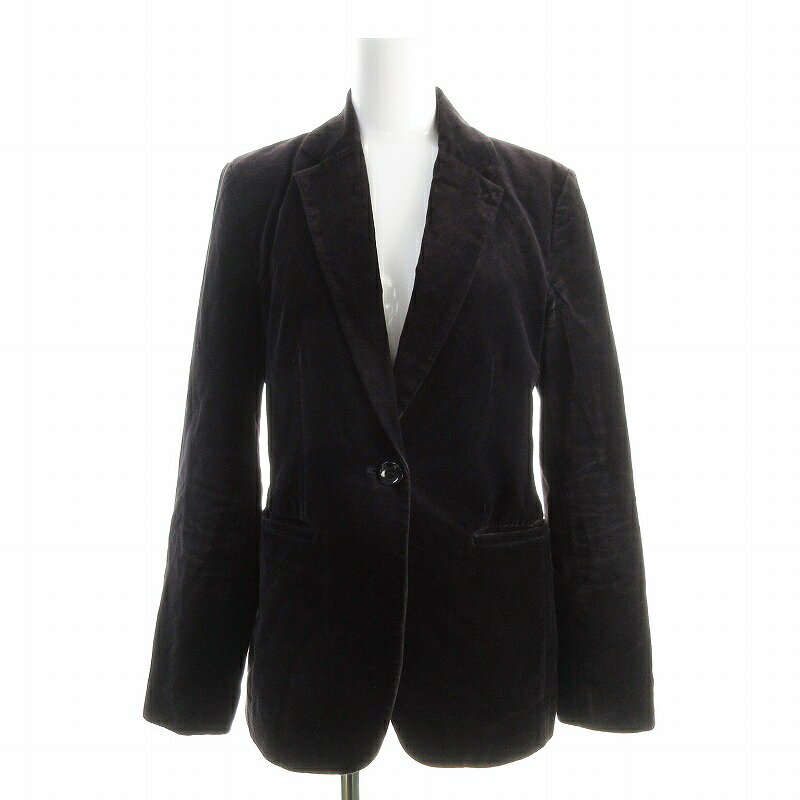 【中古】コムサイズム COMME CA ISM テーラードジャケット ベロア 総裏地 M ダークブラウン /KJ レディース 【ベクトル 古着】 240904