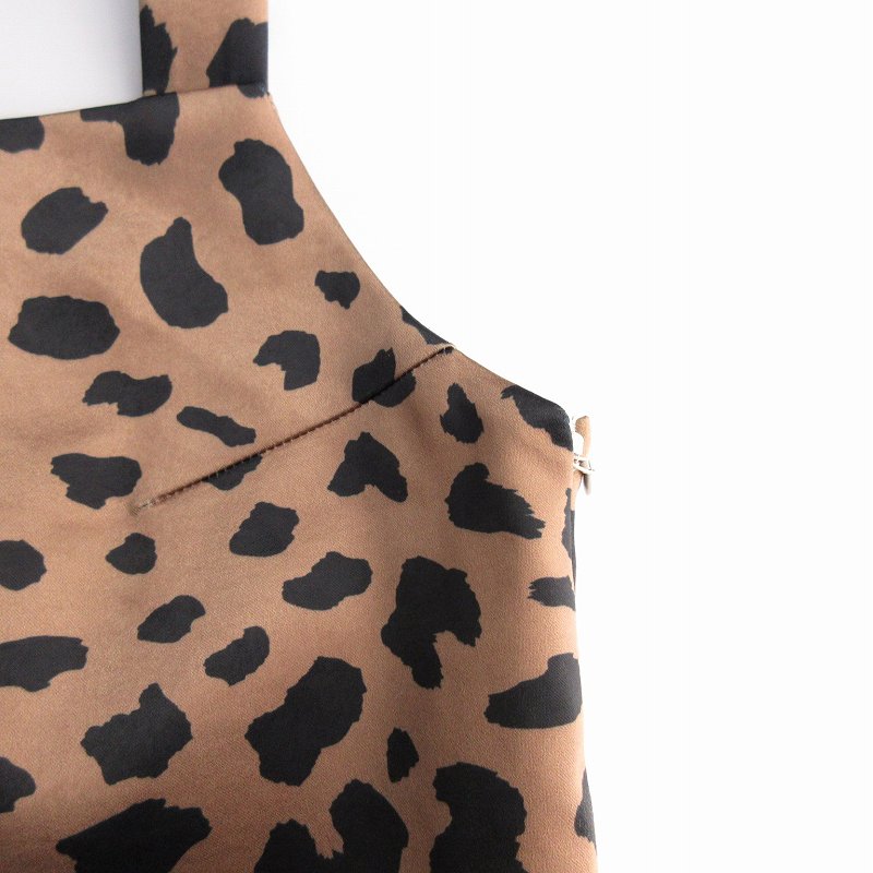 【中古】ザ ニューハウス THE NEWHOUSE オールインワン アニマル柄 XS 茶 ブラウン ■GY30 /EE レディース 【ベクトル 古着】 241007