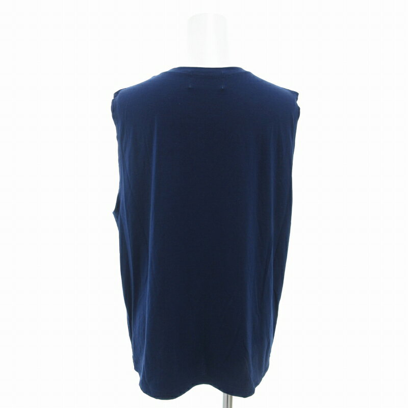 【中古】スナイデル SNIDEL ノースリーブプリントカットソー Tシャツ ストレッチ F 紺 ネイビー /FT 0925 レディース 【ベクトル 古着】 240925