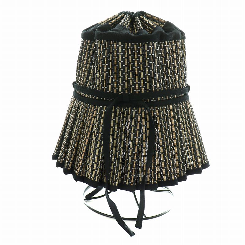 【中古】ローナマーレイ LORNA MURRAY カプリハット Capri Hat 帽子 プリーツ リボン あご紐付き 黒 ブラック ベージュ /NW3 レディース 【ベクトル 古着】 241003
