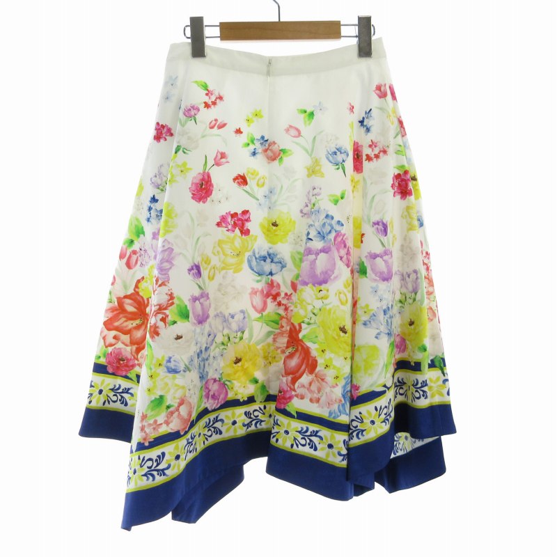 【中古】未使用品 チェスティ Chesty タグ付き Scarf Print Skirt フレアスカート ひざ丈 花柄 1 S マルチカラー /RO レディース 【ベクトル 古着】 241004