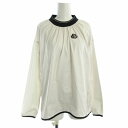 【中古】ブラック&ホワイト BLACK&WHITE SPORT カットソー バンドカラー ロゴ 刺繍 スリット 長袖 白 ホワイト 黒 ブラック /RO レディ...