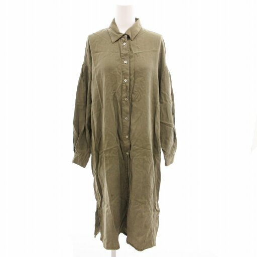 【中古】ザラ ベーシック ZARA BASIC シャツワンピース 長袖 ひざ丈 S カーキ /GV ■MG レディース 【ベクトル 古着】 250305 【中古】ザラ ベーシック ZARA BASIC シャツワンピース 長袖 ひざ丈 S カーキ /GV ■MG レディース 【ベクトル 古着】 250305