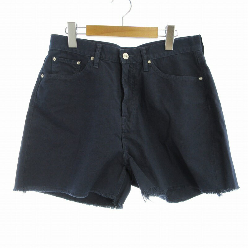 【中古】ヒアーズザグットニュース HERE’S THE GOOD NEWS ショートパンツ ハーフ カットオフ L 紺 ネイビー /RO レディース 【ベクトル 古着】 241024