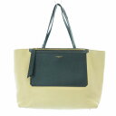 【中古】ランバン LANVIN トートバッグ レザー バイカラー ロゴ裏地 アイボリー 紺 ネイビー /KU ●D レディース 【ベクトル 古着】 241029