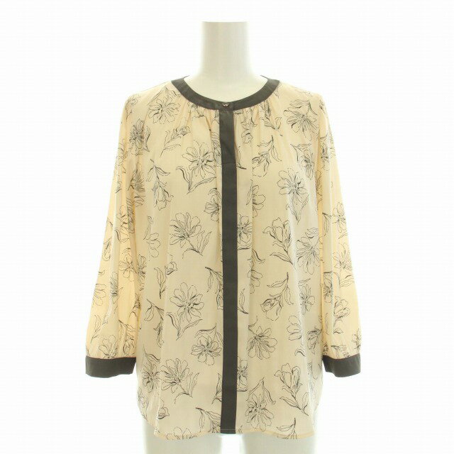 【中古】エニィスィス エニシス anySiS 24SS セットアップ 上下 花柄 シャツ ブラウス スカート フレア ロング ミモレ丈 ベルト 0 XS 白 アイボリー グレー /TK レディース 【ベクトル 古着】 241107