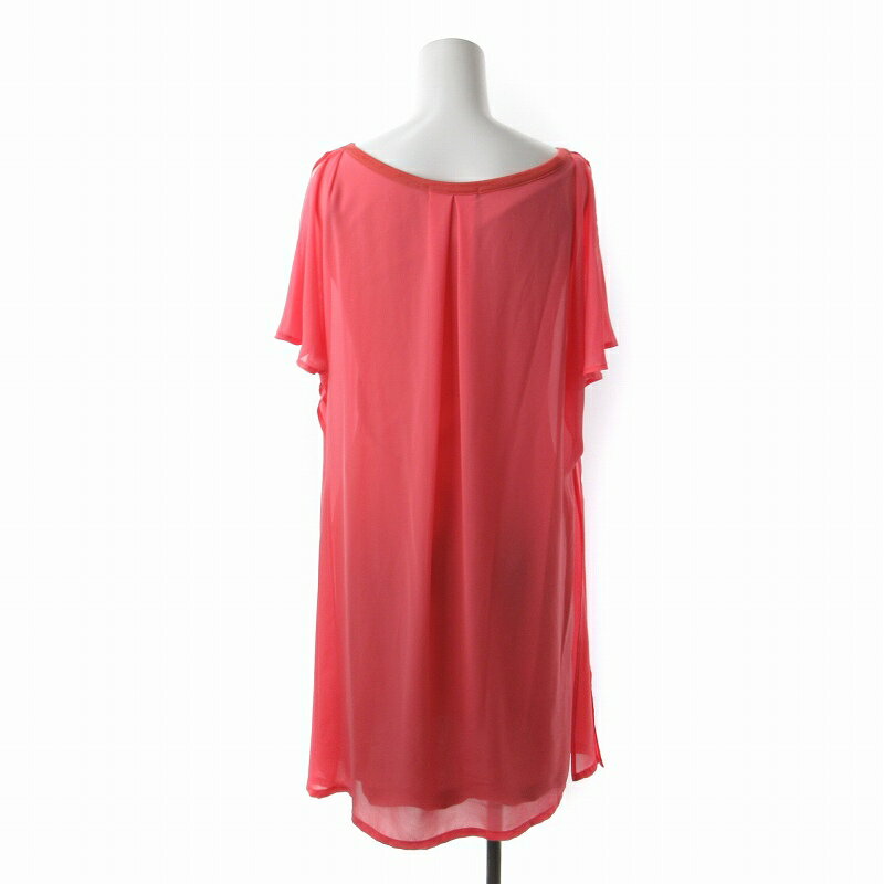 【中古】アキコ オガワ AKIKO OGAWA ワンピース ミニスカート チェニック シフォン ニット ドッキング ピンク 36 S /EE レディース 【ベクトル 古着】 241029