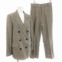 【中古】ダブルビー モガ WB MOGA セットアップ ダブルジャケット 総裏 ウール パンツ チェック柄 千鳥格子 38 M相当 グレー /MM レディース ...