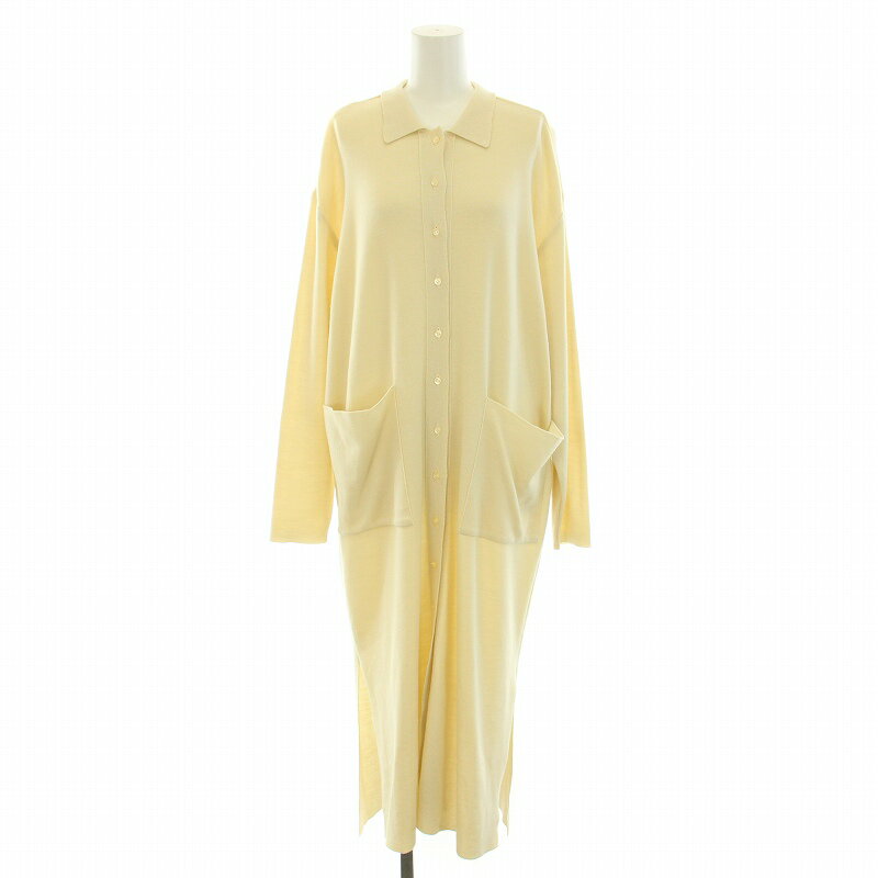 【中古】タン TAN ロングニットワンピース スタンダードカラー 長袖 ハイゲージ ウール混 アンゴラ混 F アイボリー TN18AW017 /YT レディース 【ベクトル 古着】 241111